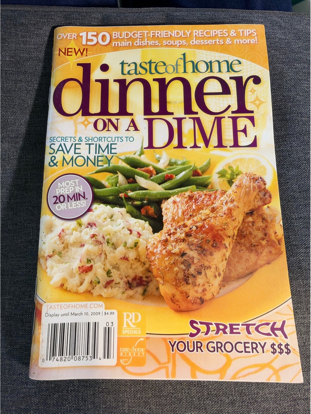 Taste of Home Dinner on a Dime Cookbook Magazine - Budget-Friendly Recipes and 3